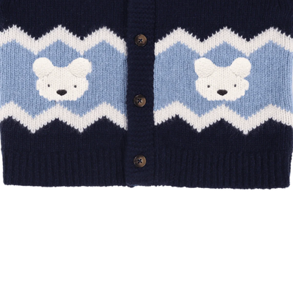 Donsje Kwinten Merino Wool Cardigan Polar Navy