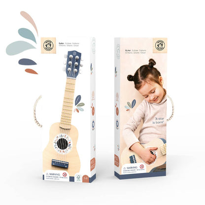 Speedy Monkey - Blue Wooden Toy Guitar for Kids