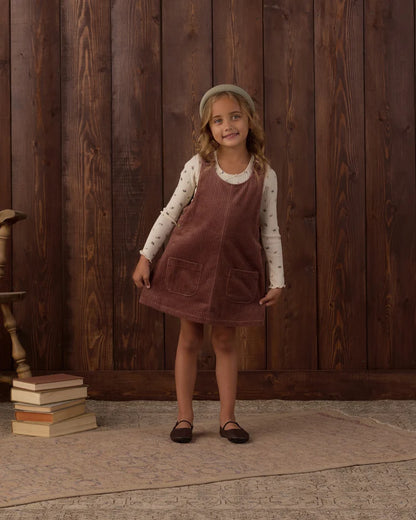Rylee + Cru Ribbed Long Sleeve Natural Ditsy