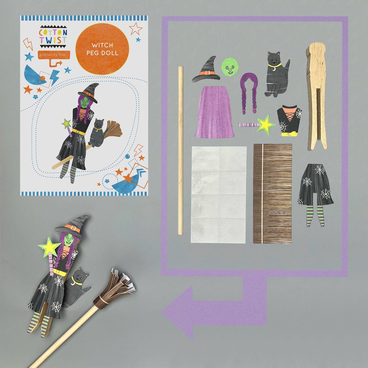 Cotton Twist - Make Your Own Witch Peg Doll