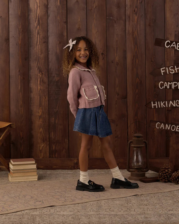 Rylee + Cru Collared Cardigan Rosewood