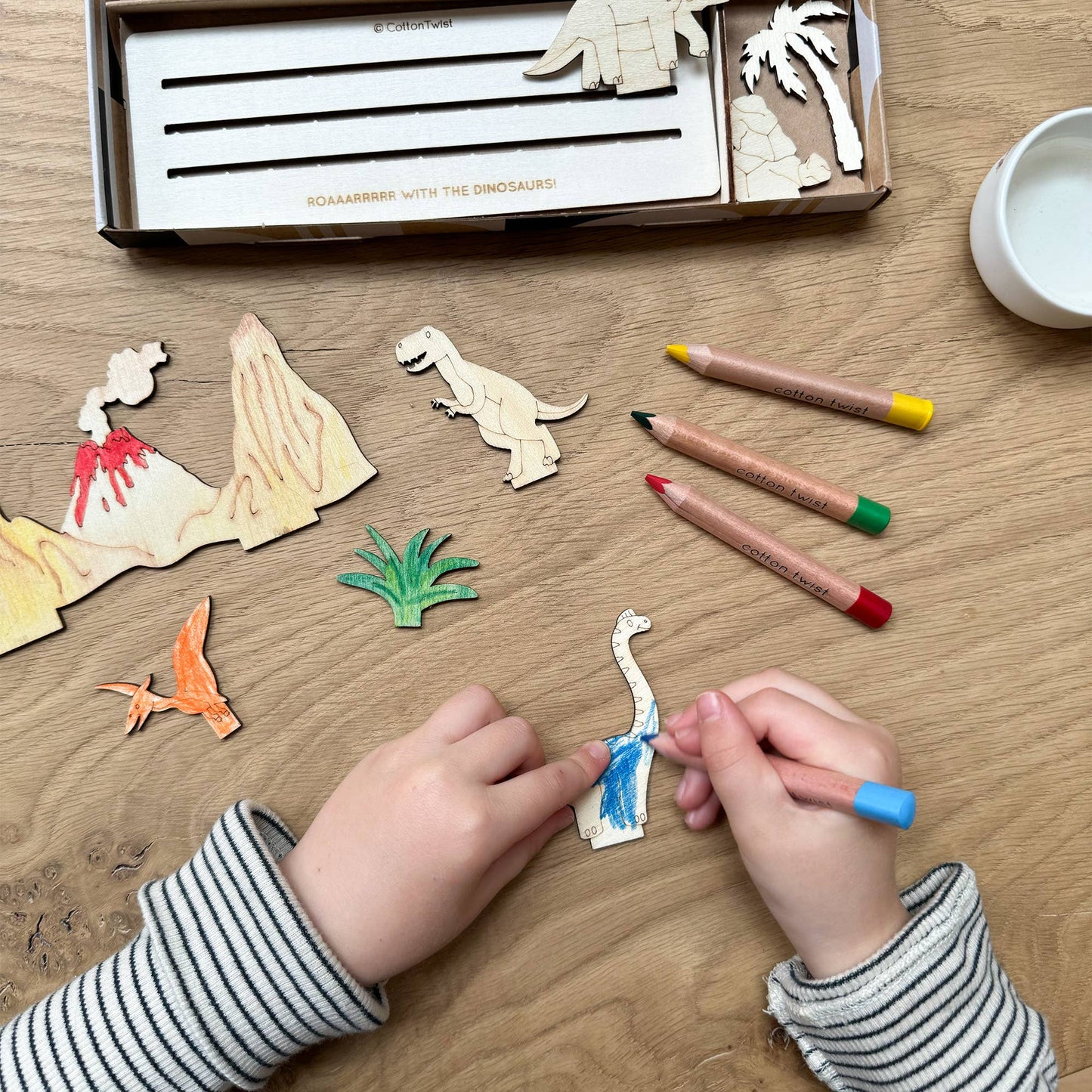 Cotton Twist - Create Your Own Dinosaur Scene - DIY Craft Kit for Kids