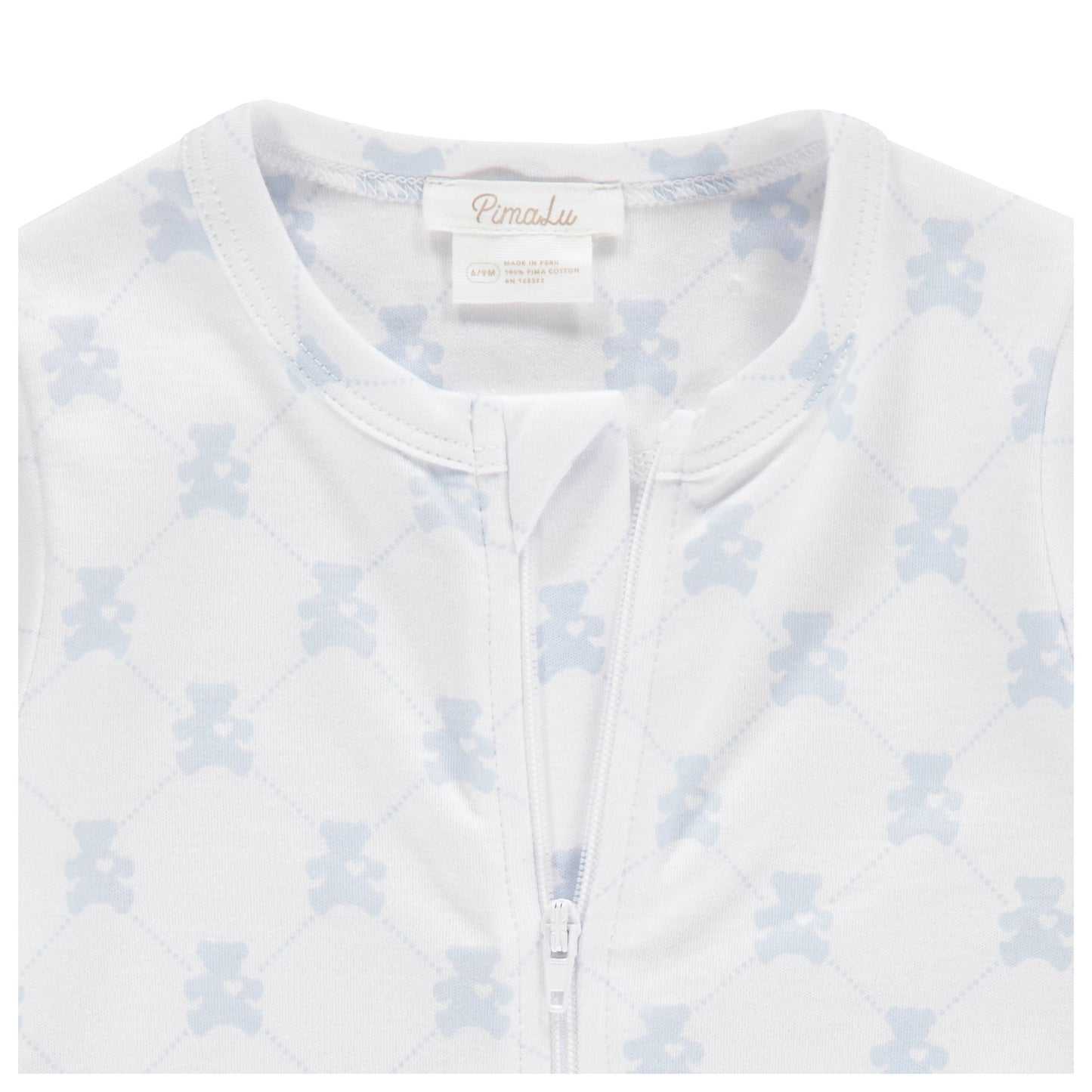 Pimalu - ZIPPER FOOTIE - TEDDY BEAR BLUE