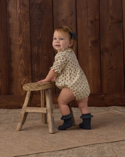 Rylee + Cru Lace Trim Socks, 2-Pack Fawn, Midnight