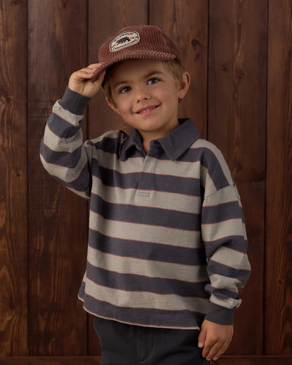 Rylee + Cru Rugby Polo Sage Stripe