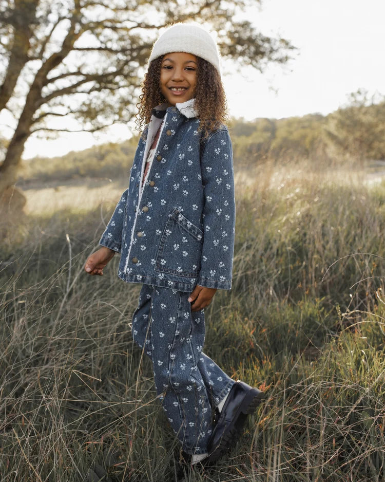 Rylee + Cru Long Chore Coat Heart Ditsy