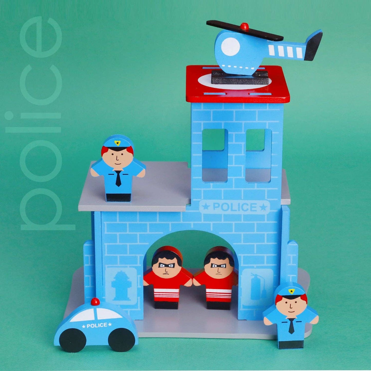 Mr. Ellie Pooh - Wooden set - Police Station (w)