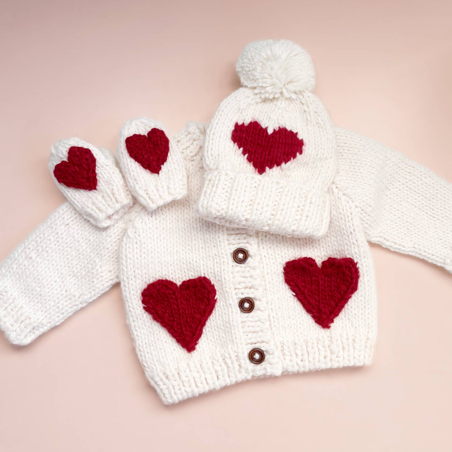 The Blueberry Hill - Heart Beanie, Red | Kids & Baby Hat Valentine's Love