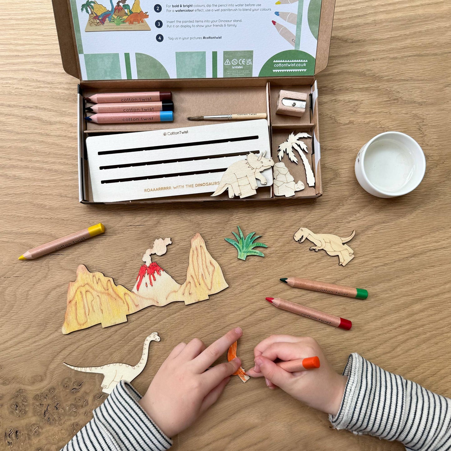 Cotton Twist - Create Your Own Dinosaur Scene - DIY Craft Kit for Kids