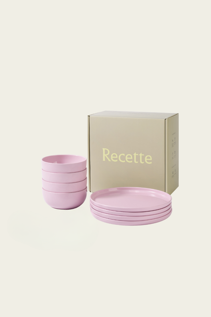 Recette - Plate and Bowl Set | Pink