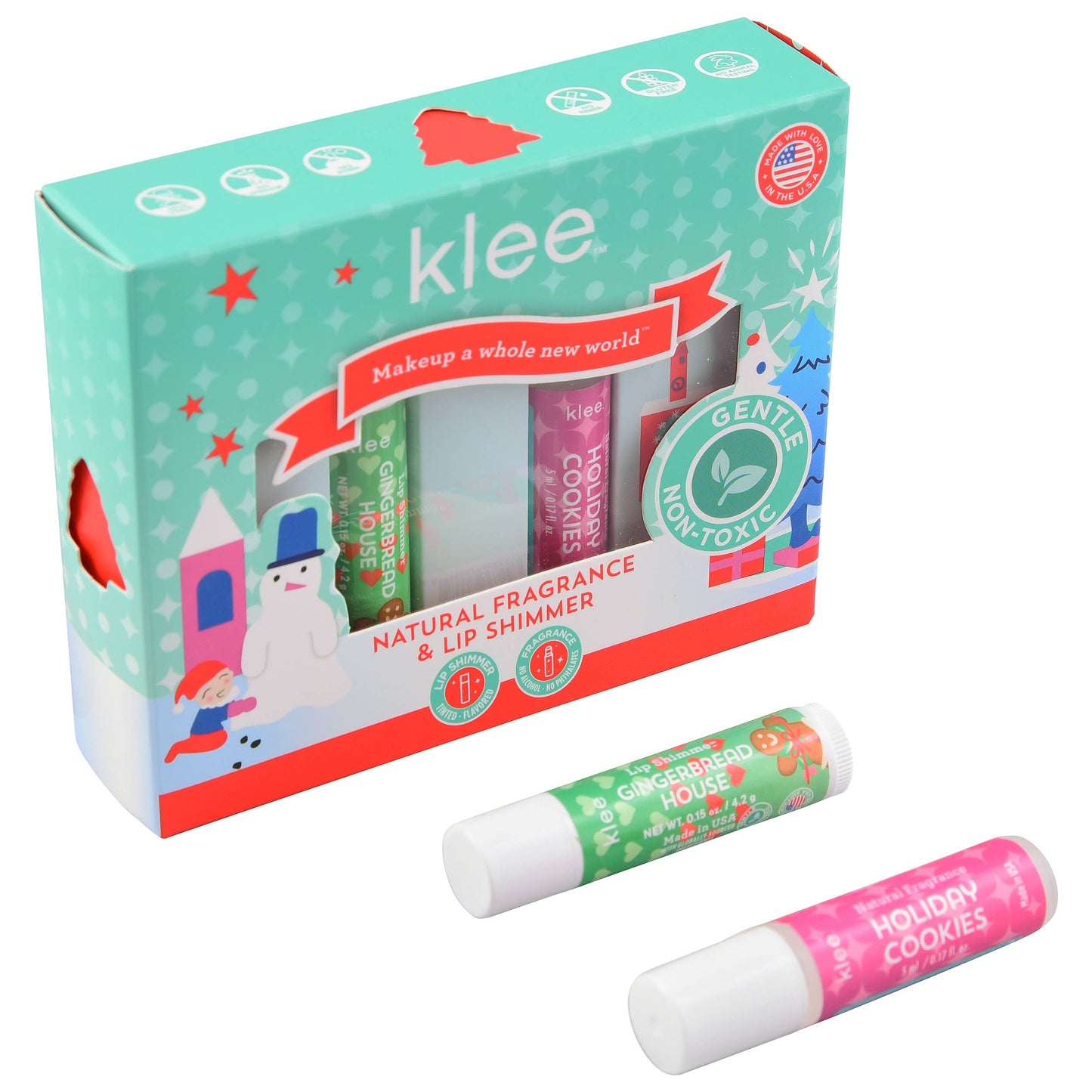 Klee Naturals - NEW! Holiday Cookies - Natural Fragrance Lip Shimmer Set