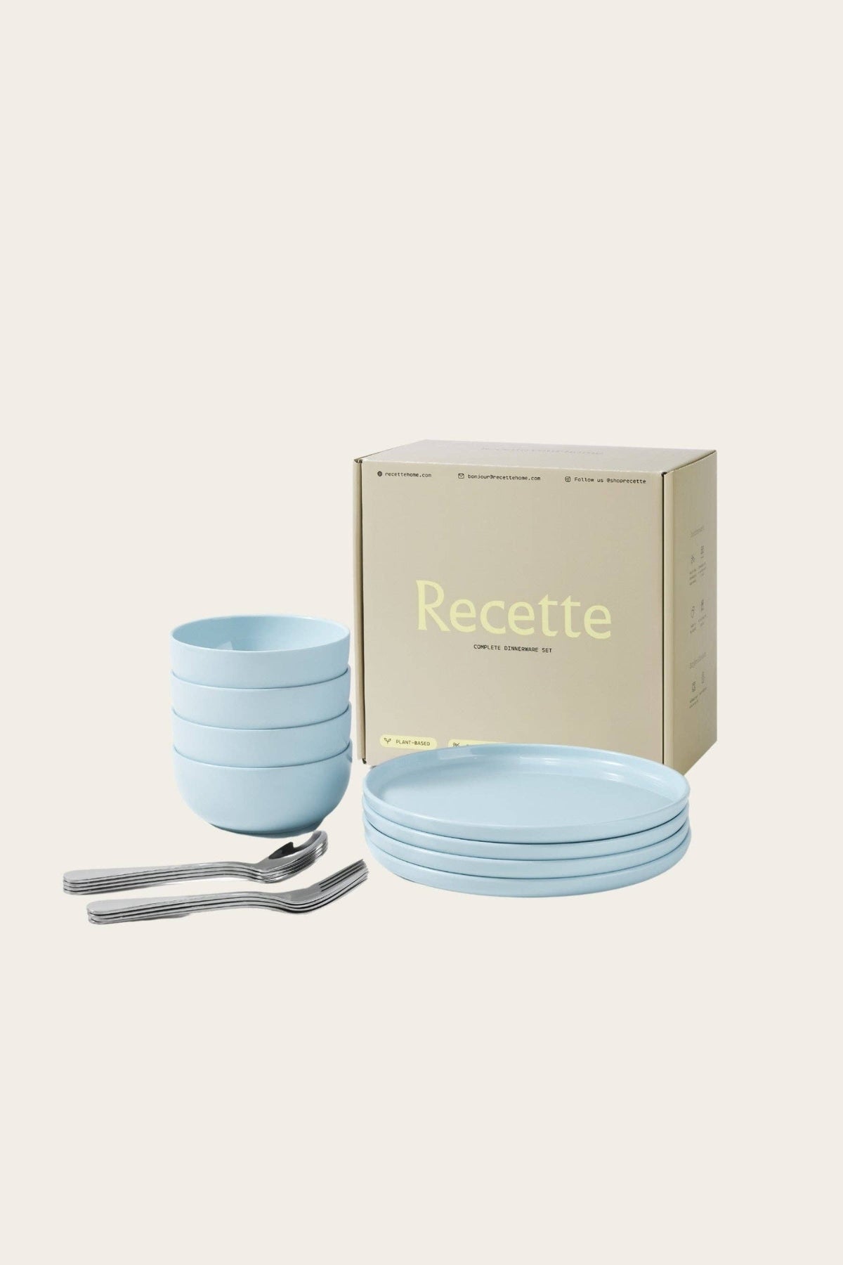 Recette - Plate and Bowl Set | Seafoam