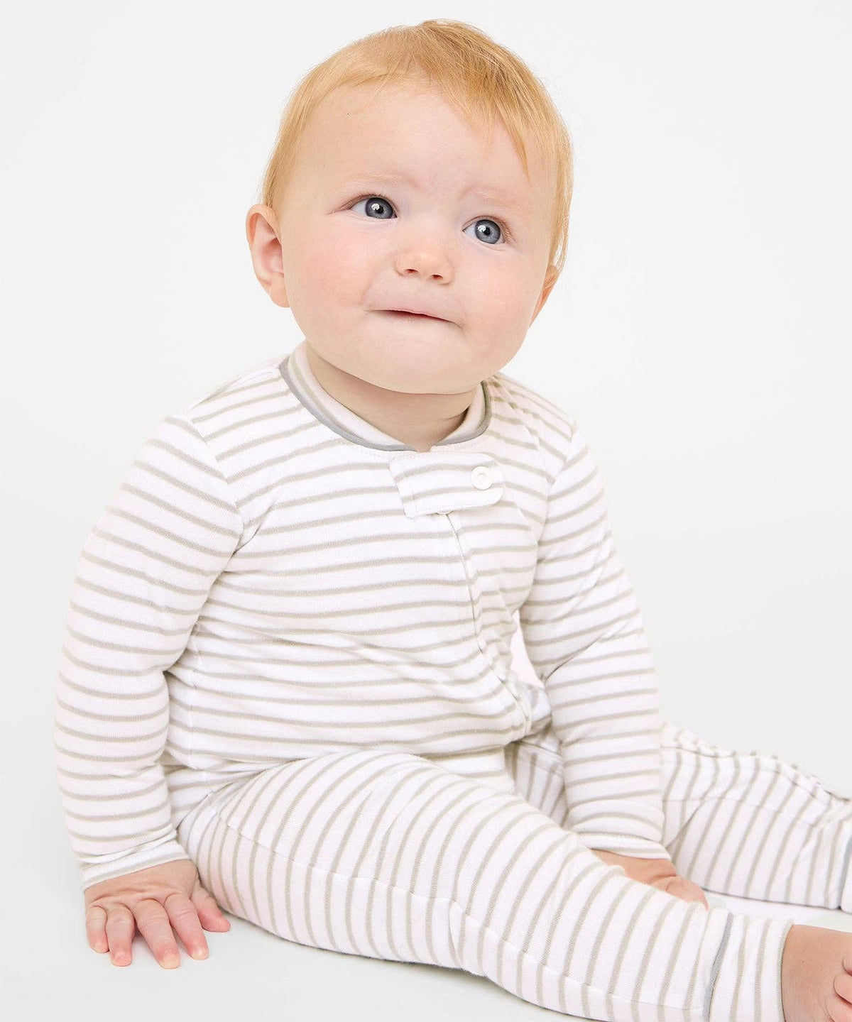 Oso & Me - Ziggy Zip Romper, Cloud Mini Stripe