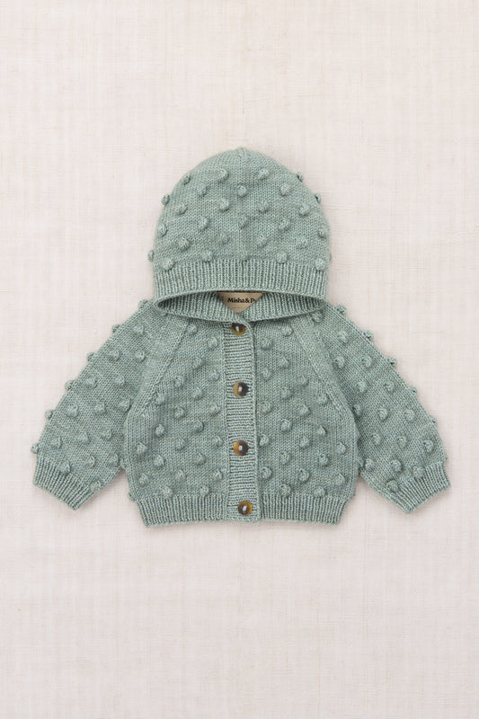 Misha & Puff Baby Hooded Popcorn Cardigan