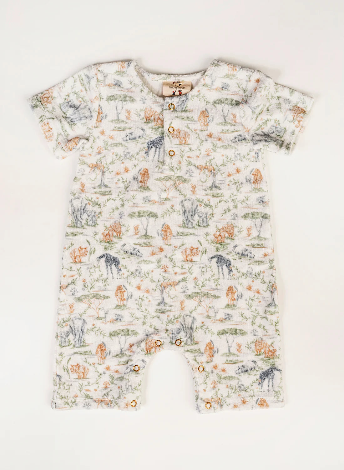 Timo & Violet Walker Terry Romper - Sweet Savanna
