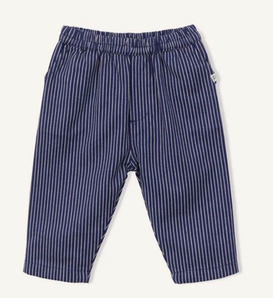 Arsène et les Pipelettes Striped Baby Trousers - Navy