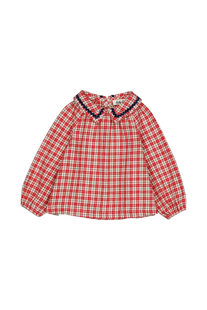 Hello Simone Paloma baby blouse Check Christmas