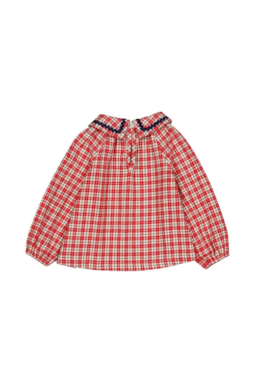Hello Simone Paloma baby blouse Check Christmas