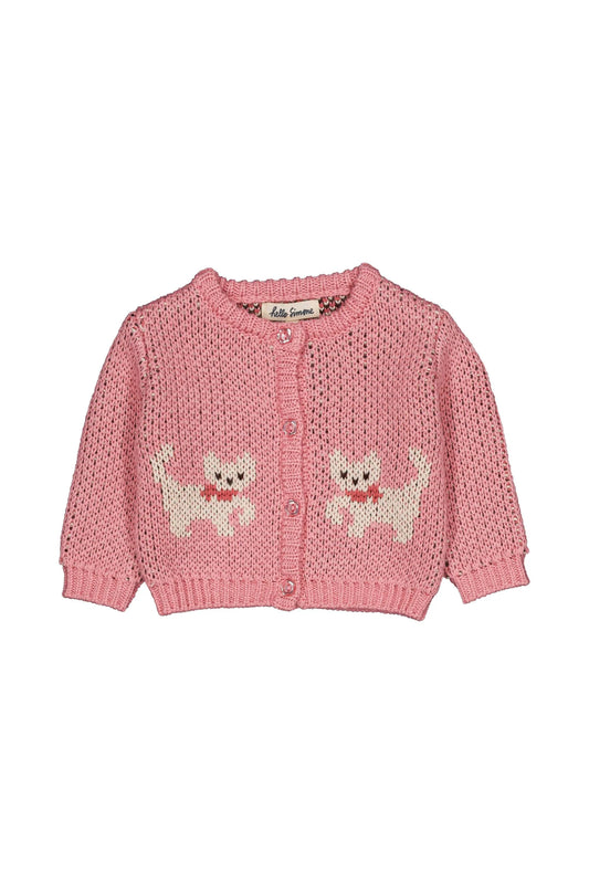 Hello Simone Jeannette baby cardigan Kitty Pale Rose