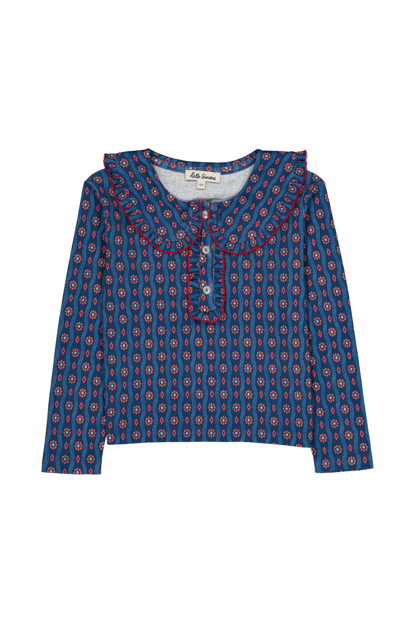 Hello Simone Matou top Wavy Navy