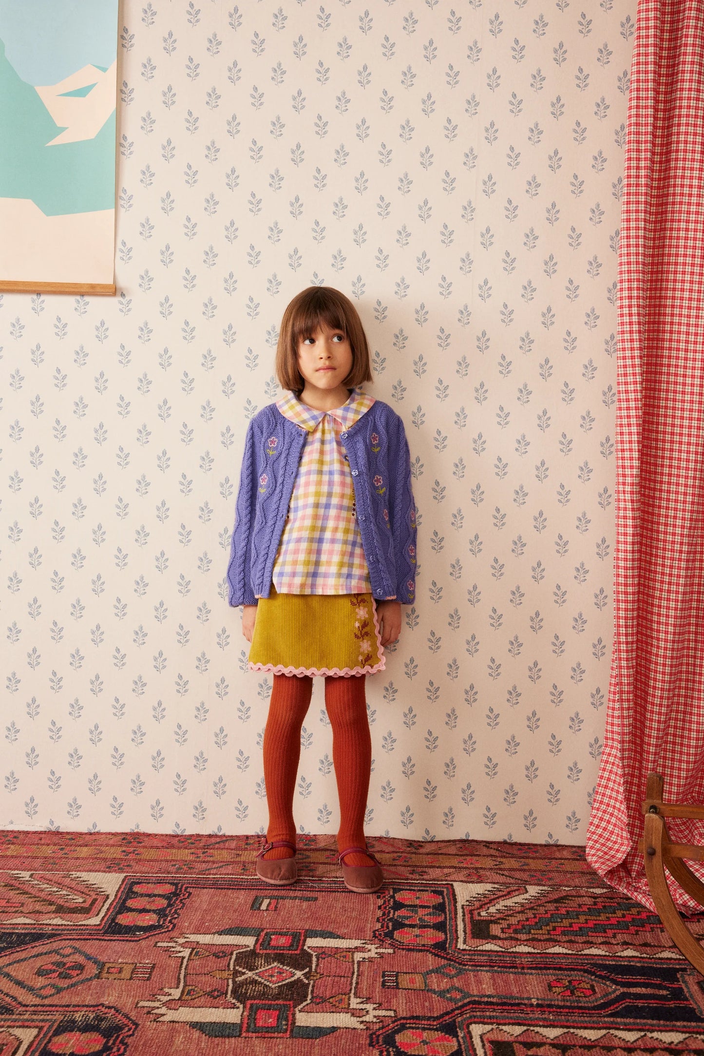 Hello Simone Lison cable knit cardigan Storm Blue