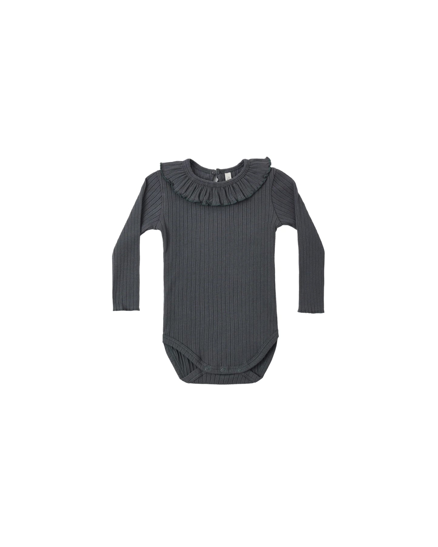 Rylee + Cru Ruffle Collar Bodysuit Midnight