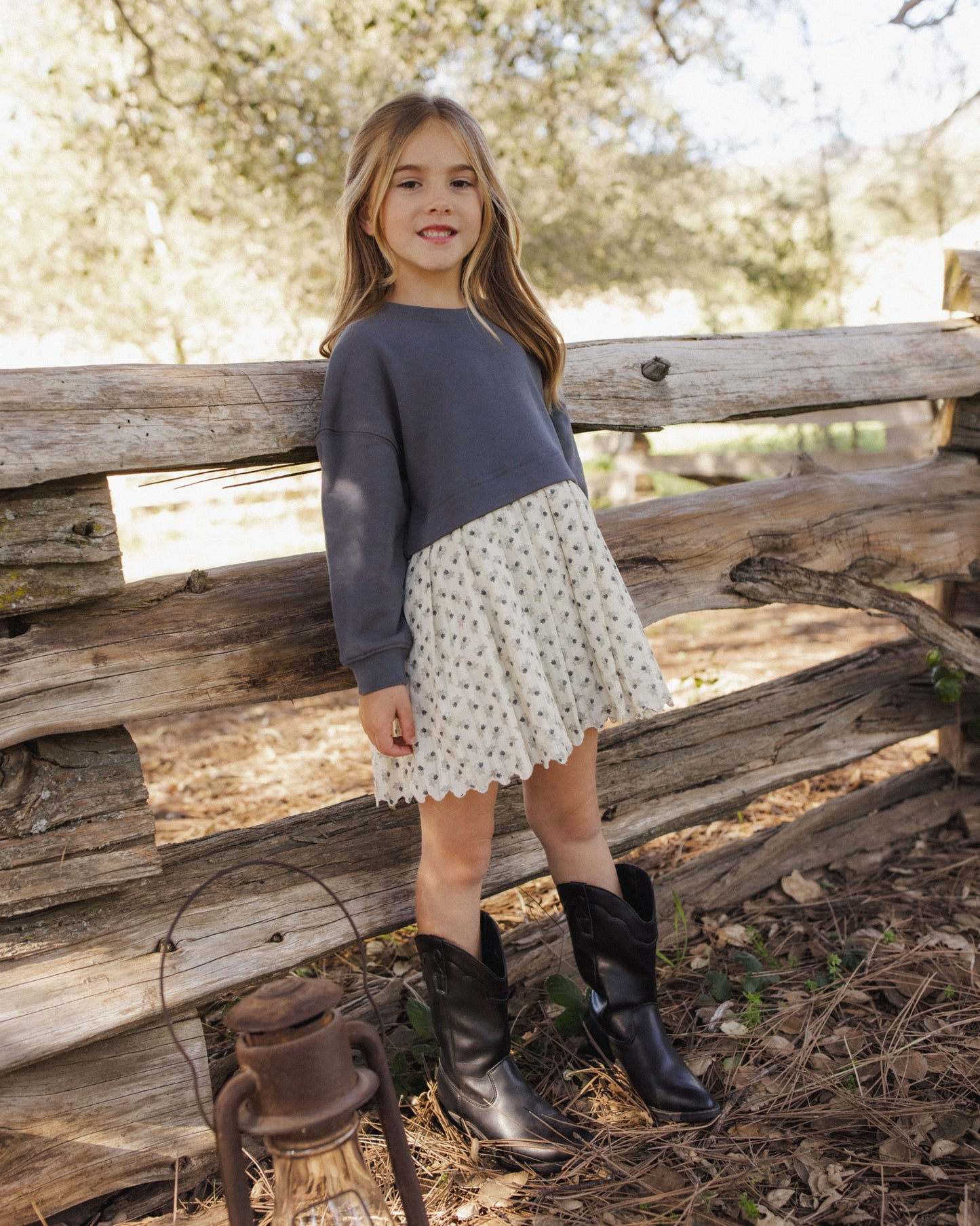 Rylee + Cru Sweatshirt Dress Vintage Fleur