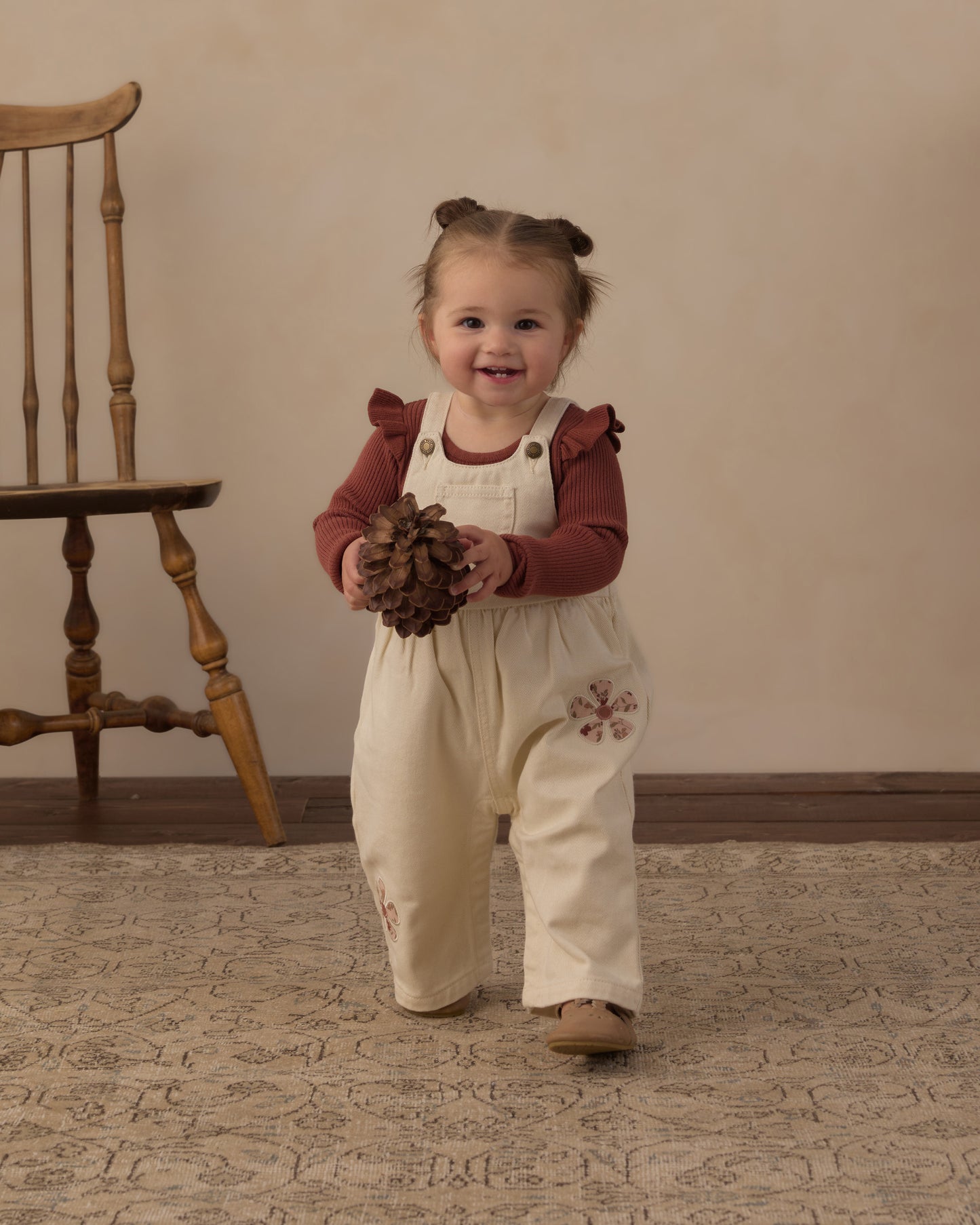 Rylee + Cru Wide Leg Overall Daisy Patches