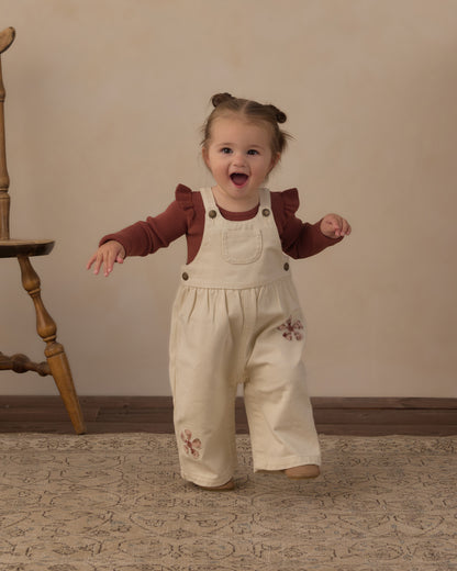 Rylee + Cru Wide Leg Overall Daisy Patches