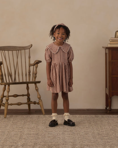 Rylee + Cru Camille Dress Brick Check