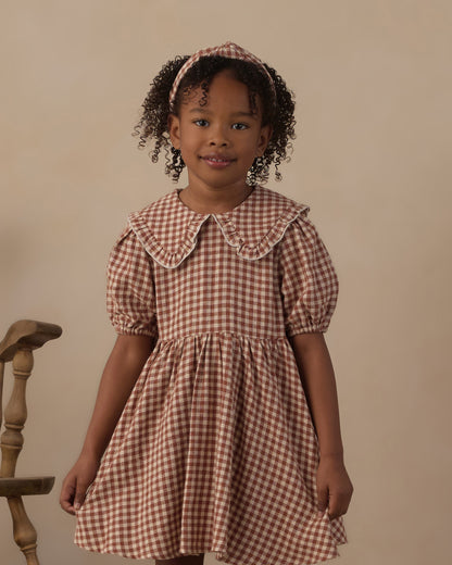 Rylee + Cru Camille Dress Brick Check