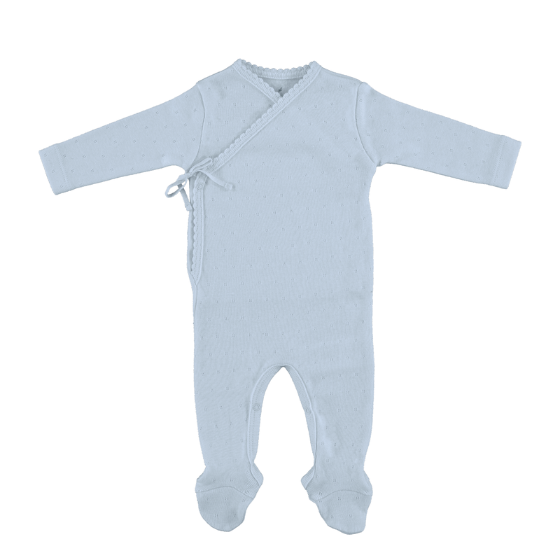 Bebe Organic Bebe Wrap Overall - Blue Pointelle