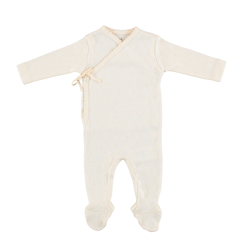 Bebe Organic Bebe Wrap Overall - Natural Pointelle