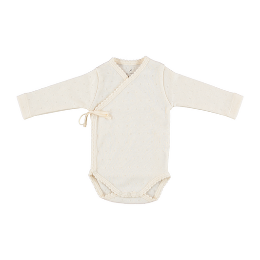 Bebe Organic Bebe Wrap Onesie - Natural Pointelle