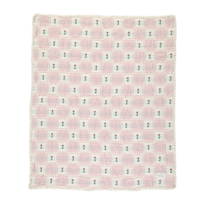 Bebe Organic Bella Blanket - Mauve Tulip Patch