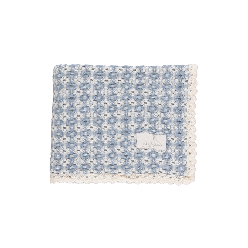 Bebe Organic Crochet Blanket - Blue Retro