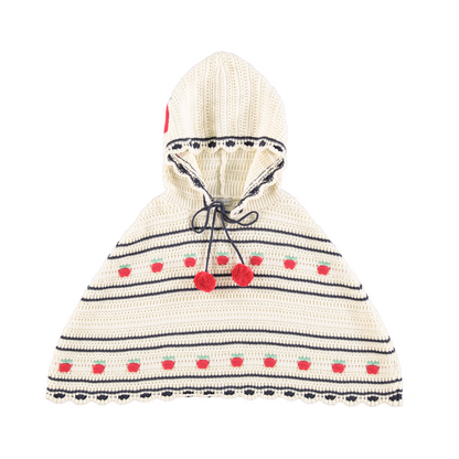 Bebe Organic Daisy Poncho - Fall Apple Knit