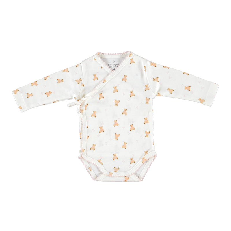 Bebe Organic Ted Wrap Onesie Pink