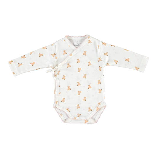 Bebe Organic Ted Wrap Onesie Pink