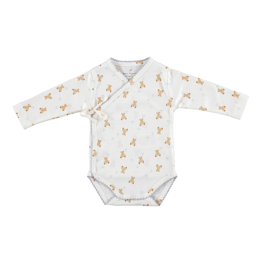 Bebe Organic Ted Wrap Onesie Blue