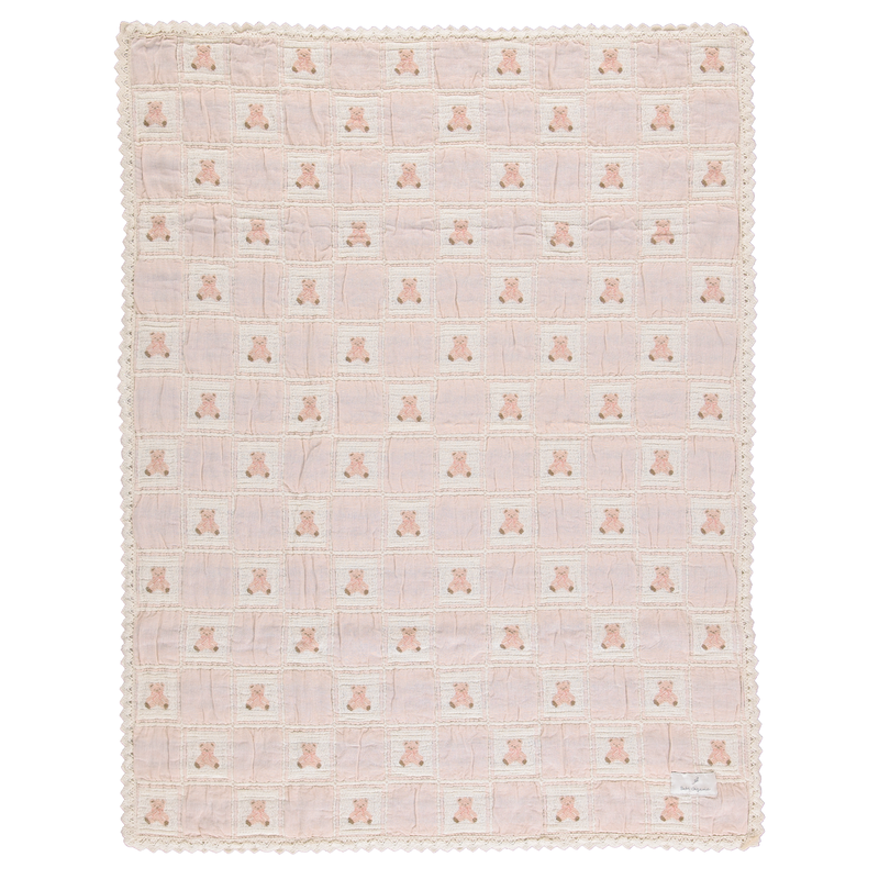 Bebe Organic Teddy Blanket - Mauve Teddy Patchwork