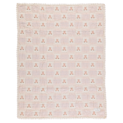 Bebe Organic Teddy Blanket - Mauve Teddy Patchwork