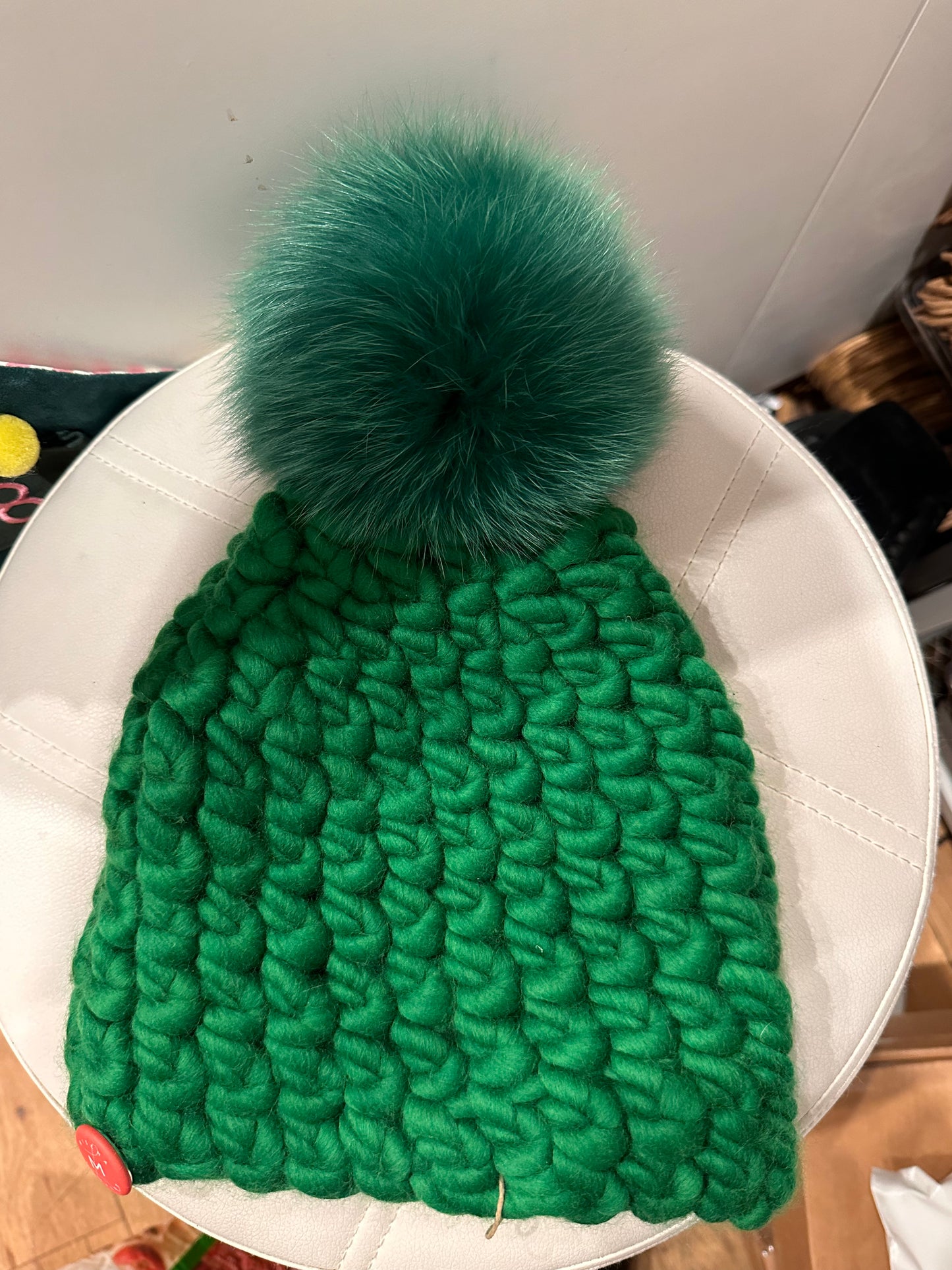 Mischa Lampert Beanie with Fur Pom