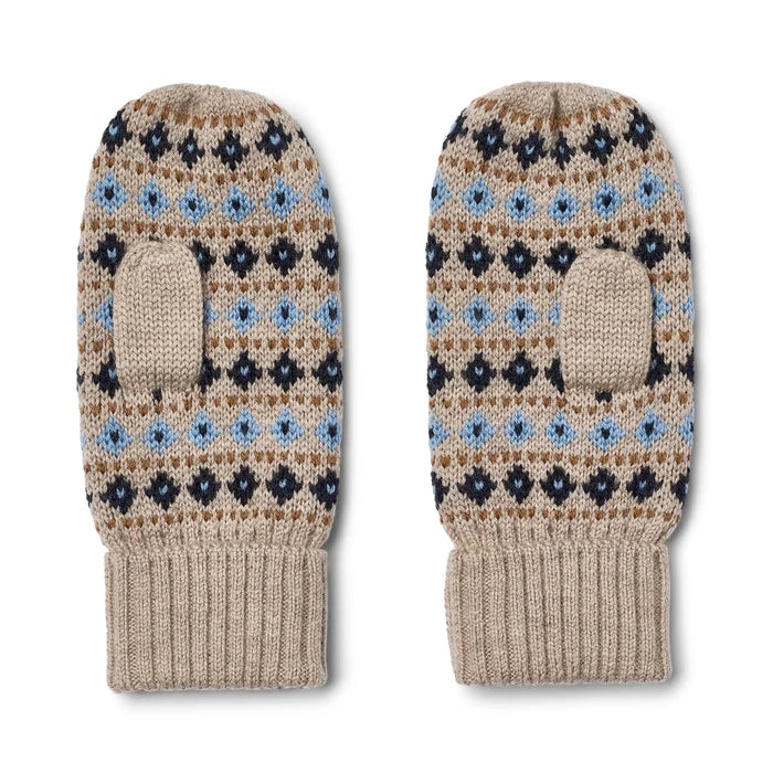 Wheat Jacquard Mittens Haansi