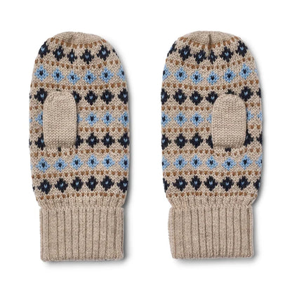 Wheat Jacquard Mittens Haansi