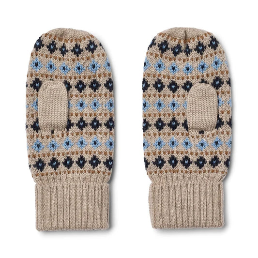 Wheat Jacquard Mittens Haansi