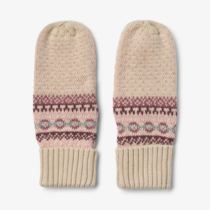 Wheat Jacquard Mittens Cotta