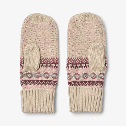 Wheat Jacquard Mittens Cotta
