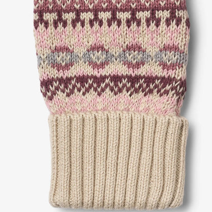 Wheat Jacquard Mittens Cotta