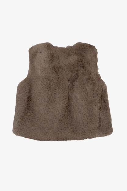 Tartine et Chocolat Gilet Fourrure 1 - Chataigne